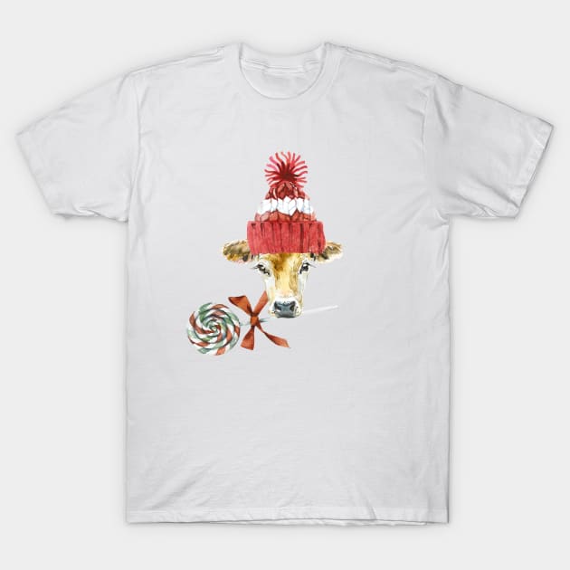 Christmas Cow T-Shirt by Peach Lily Rainbow